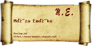 Móza Emőke névjegykártya